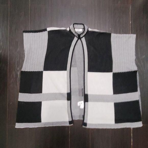 Jones Studio Kimono Womens S Black/White Colorblock Flowy Boho Chic Open… - Picture 4 of 11